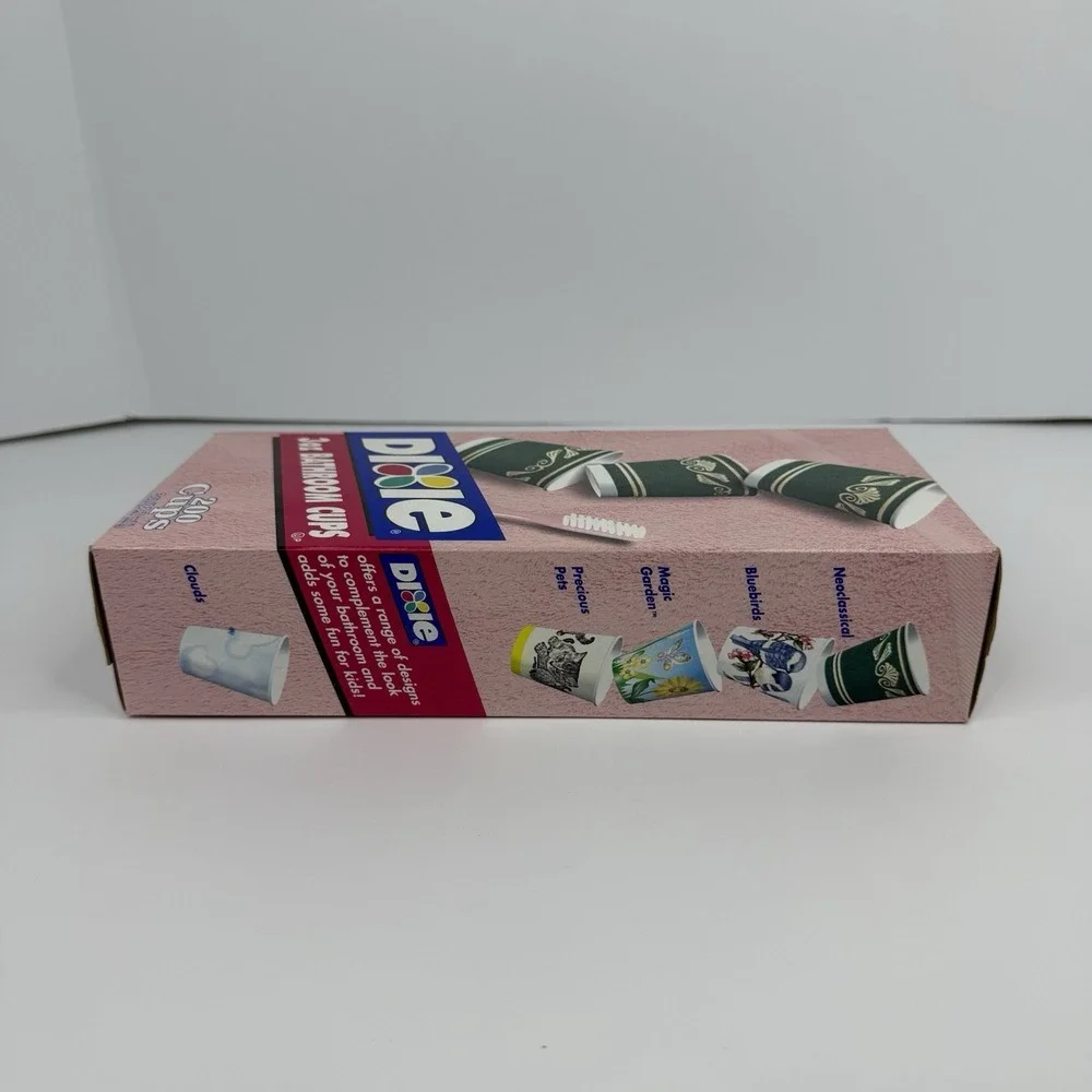 VTG Dixie 3 oz Bathroom Cups Neoclassical 200 Count Brand New Sealed NOS